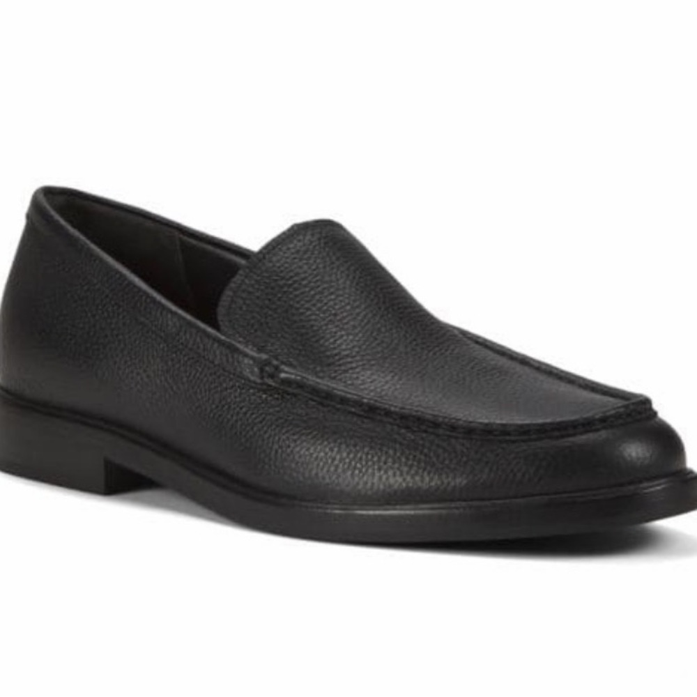 Men's Never Worn Vince Black Textured Leather Slip-On Loafers